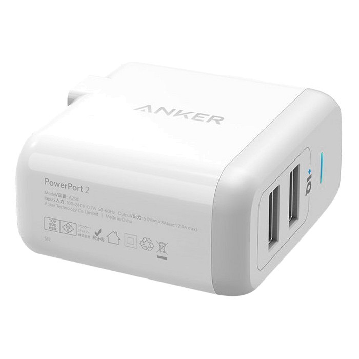 Adapter Sạc Anker PowerPort 2 Cổng USB 24W - A2141