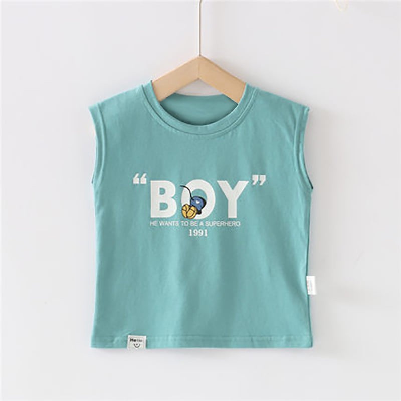 Áo ba lỗ bé trai chất cotton size 11 - 65kg - Áo BOY