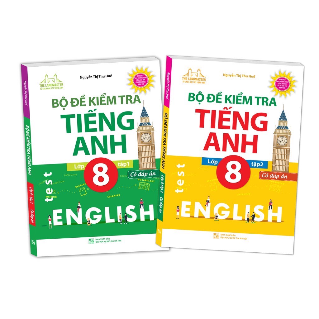 Sách - Combo Bộ Đề Kiểm Tra Tiếng Anh Lớp 8 ( Trọn bộ 2 tập) Có Đáp Án