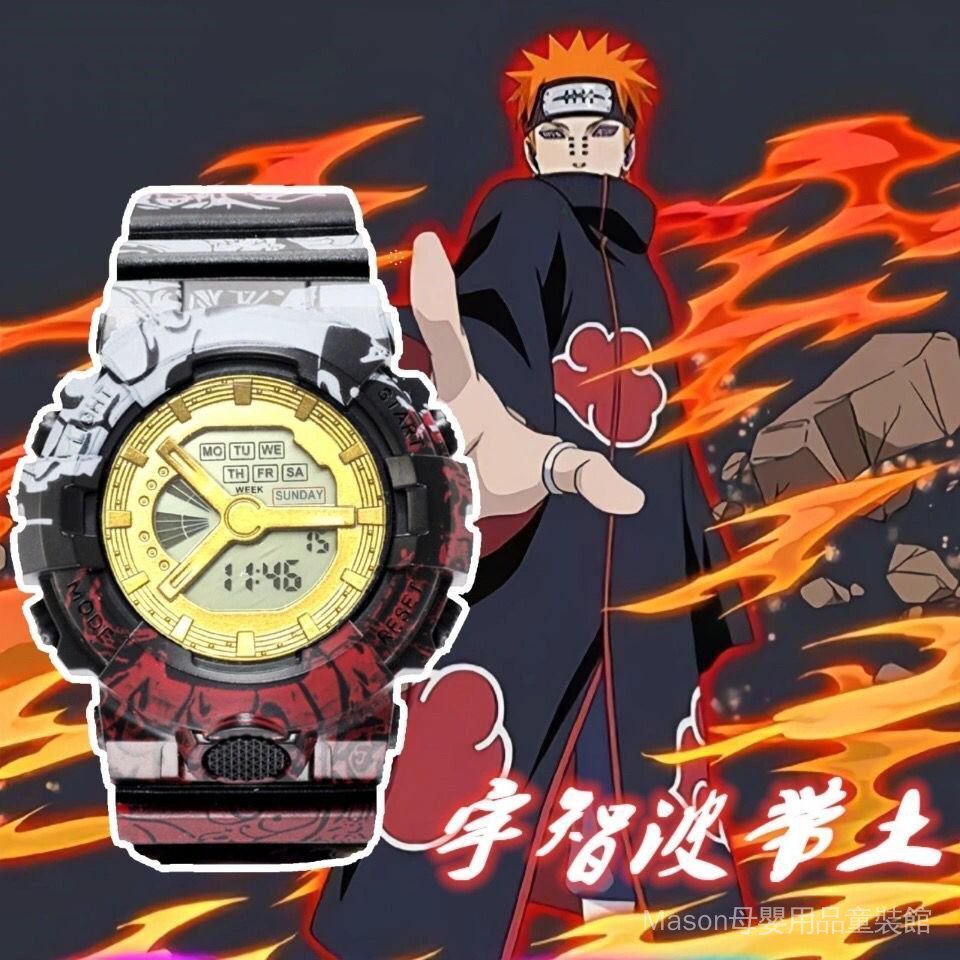 Đồng hồ đeo tay kỹ thuật số họa tiết naruto One Piece độc đáo