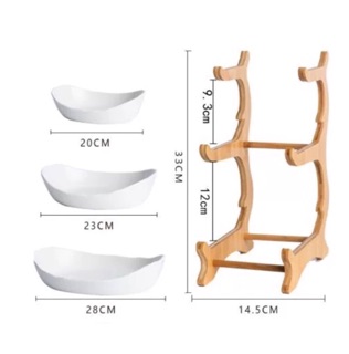 Khay đĩa 3 tầng sứ/ gốm