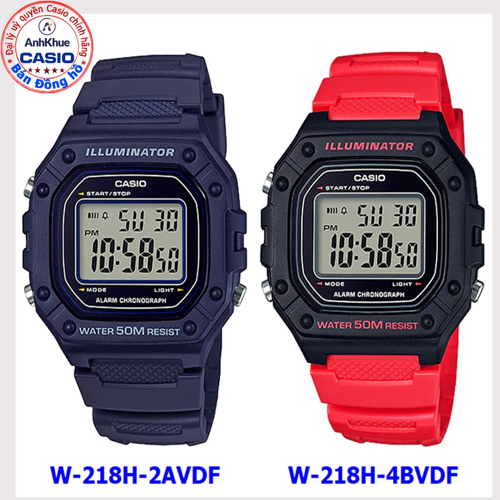 Đồng hồ nam Casio W-218 dây nhựa chống nước 50m pin 7 năm chính hãng | BigBuy360 - bigbuy360.vn