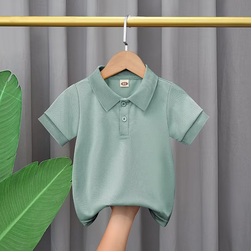 Áo thun polo BXPB tay ngắn dáng rộng thoải mái thời trang mùa hè cho bé