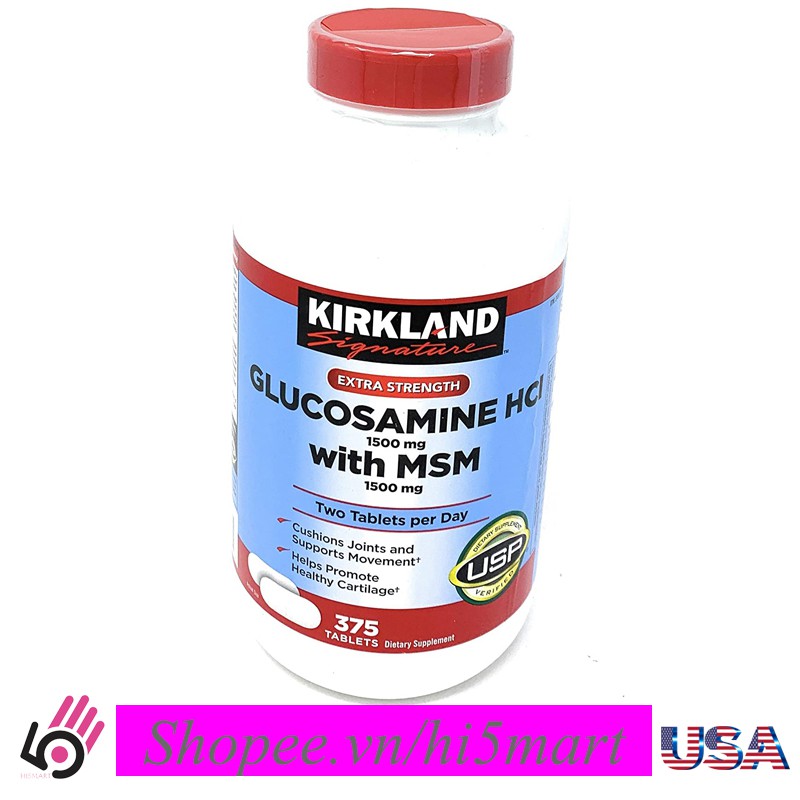 [USA] Viên uống Glucosamine HCL 1500mg Kirkland, 375 Viên