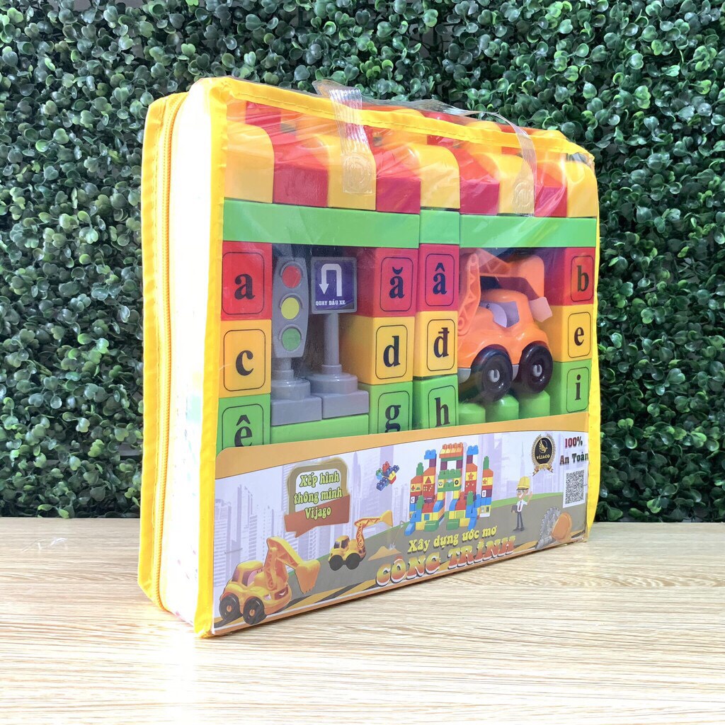 Đồ chơi xếp hình công trình bằng nhựa Nguyên Sinh cao cấp an toàn cho bé