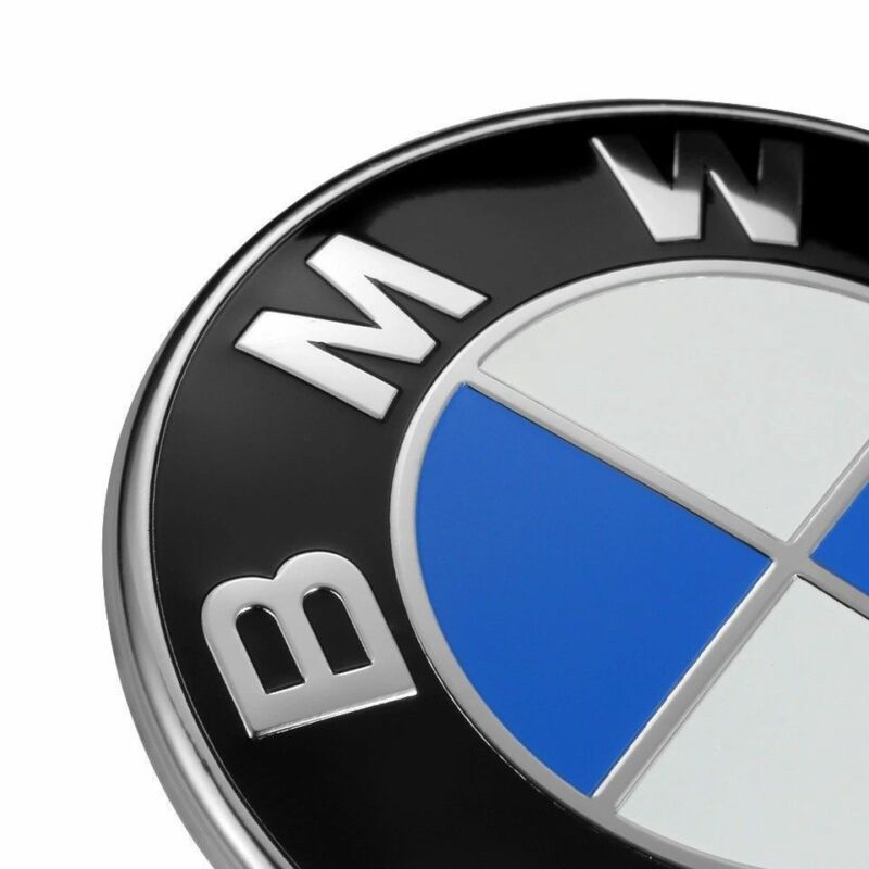 Set 2 logo Bmw gắn mui xe hơi cỡ 82mm 74mm