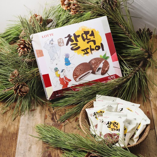 Bánh Mochi Đậu Đỏ Phủ Socola Lotte Hàn Quốc 225/350g hàng mới về [Free Ship]