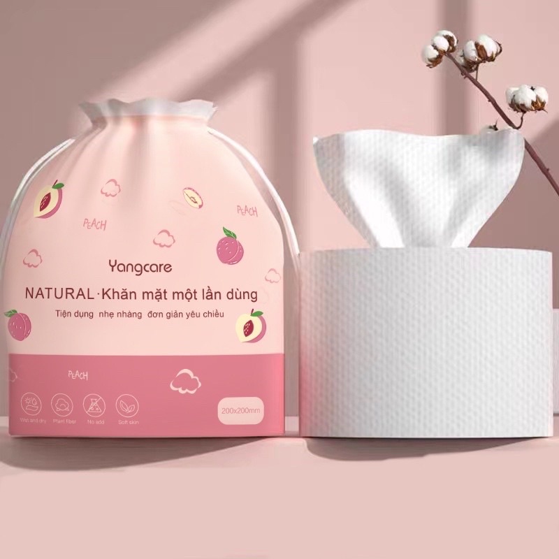 Giấy lau mặt dùng 1 lần cotton khăn mặt khô cuộn giấy tẩy trang lau khô/lau ướt XIAOMIMI PVN17489