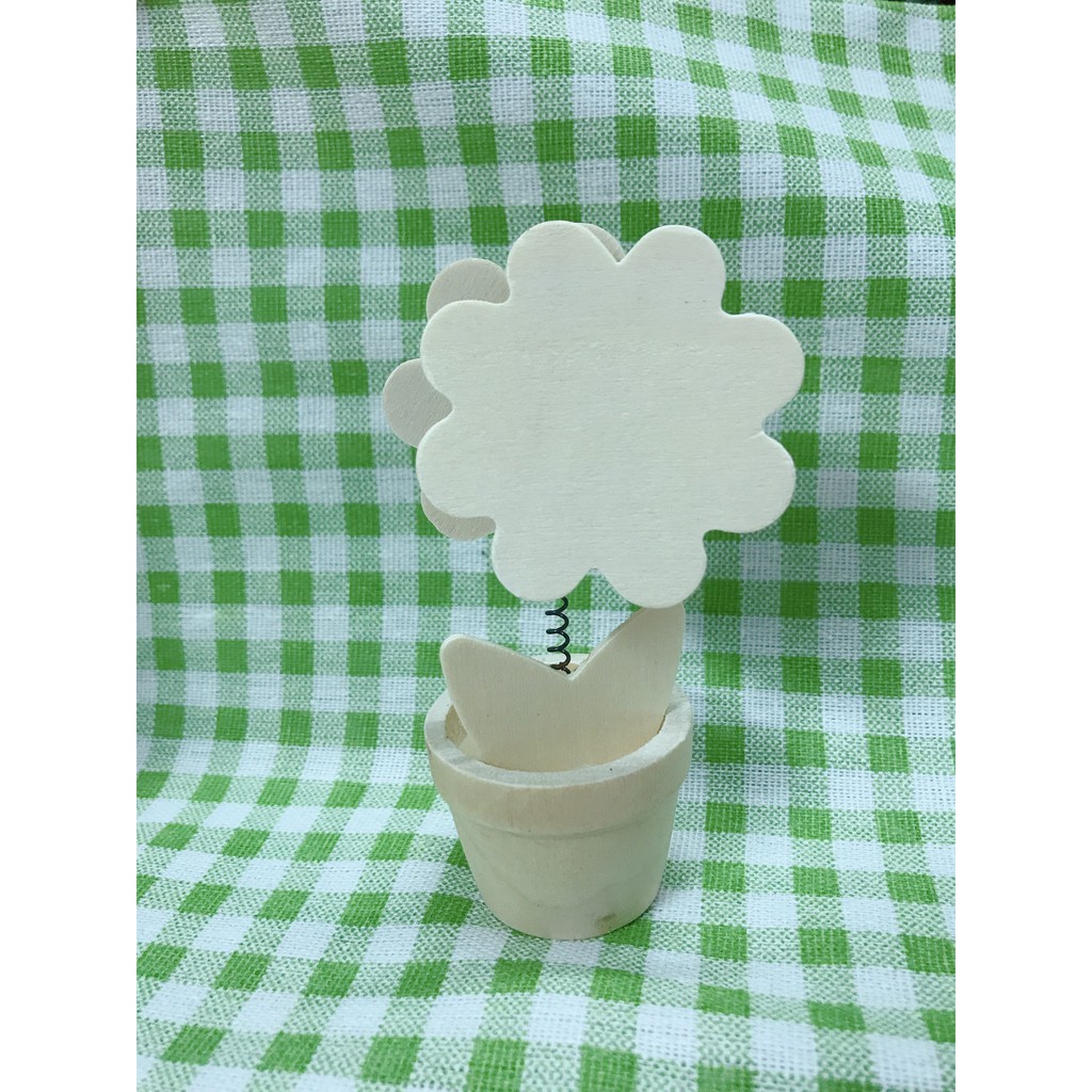 Chậu Hoa Gỗ -Kẹp Giấy Note Hoặc Hình Ảnh