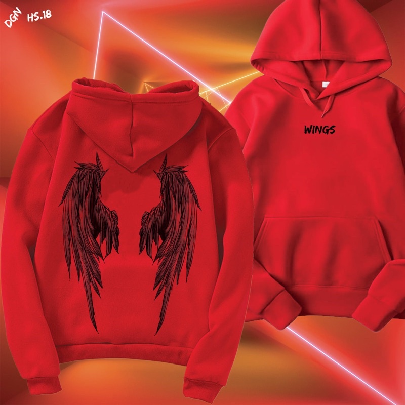 HOODIE ĐỎ HÌNH ĐÔI CÁNH HS.18