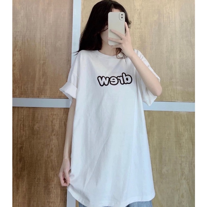 Áo cotton tay lỡ dáng rộng drew