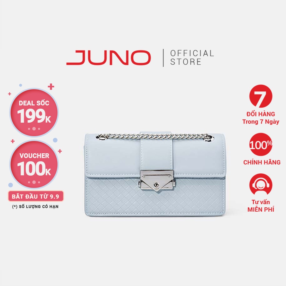 Túi Xách Nữ Thời Trang JUNO Cỡ Nhỏ Phối Hiệu Ứng Giả Đan Lát TXN472