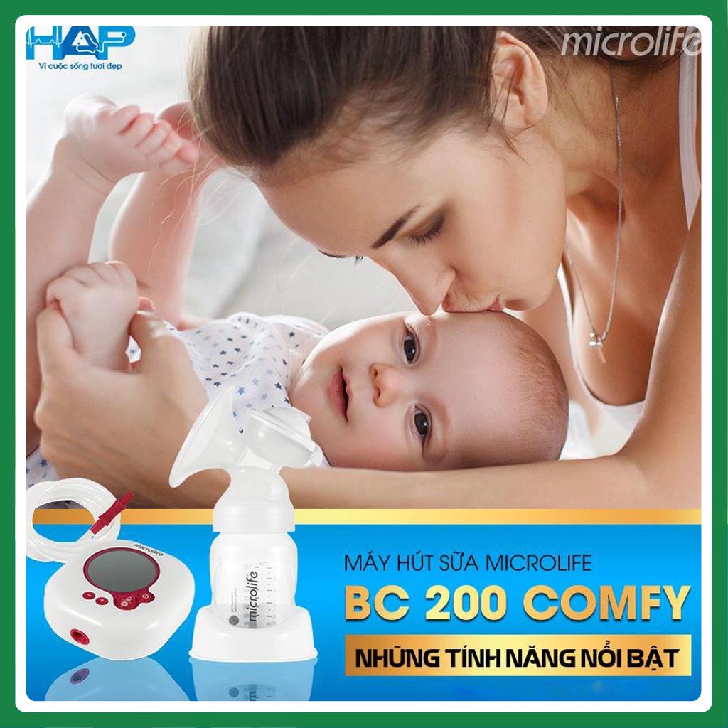 [Thương Hiệu Thụy Sĩ] Máy hút sữa điện Microlife BC200 Comfy - Có Chế Độ Kích Thích Và 10 Chế Hút Sữa Tự Động