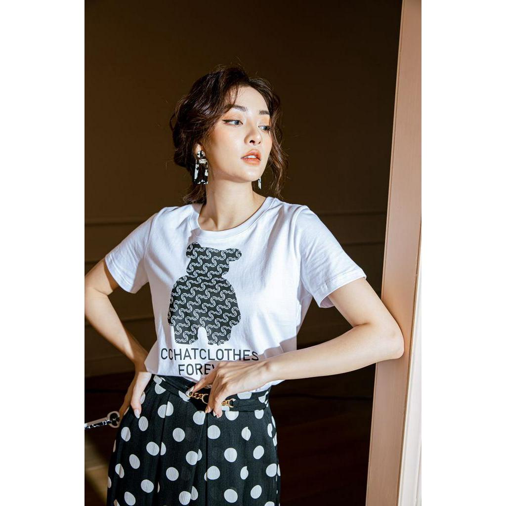 Áo thun T-shirt in gấu Cchat