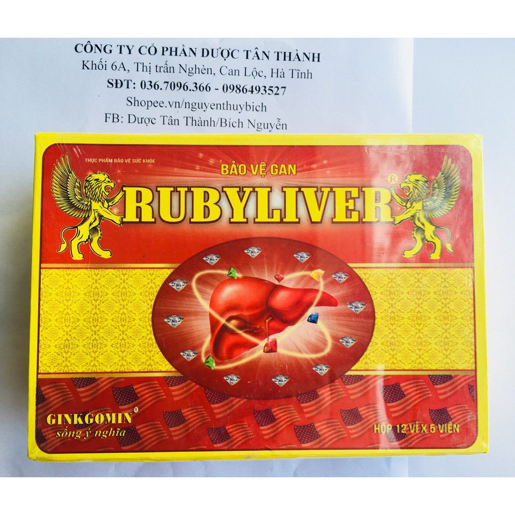 Thuốc bổ gan Rubyliver, hộp đẹp phù hợp quà biếu
