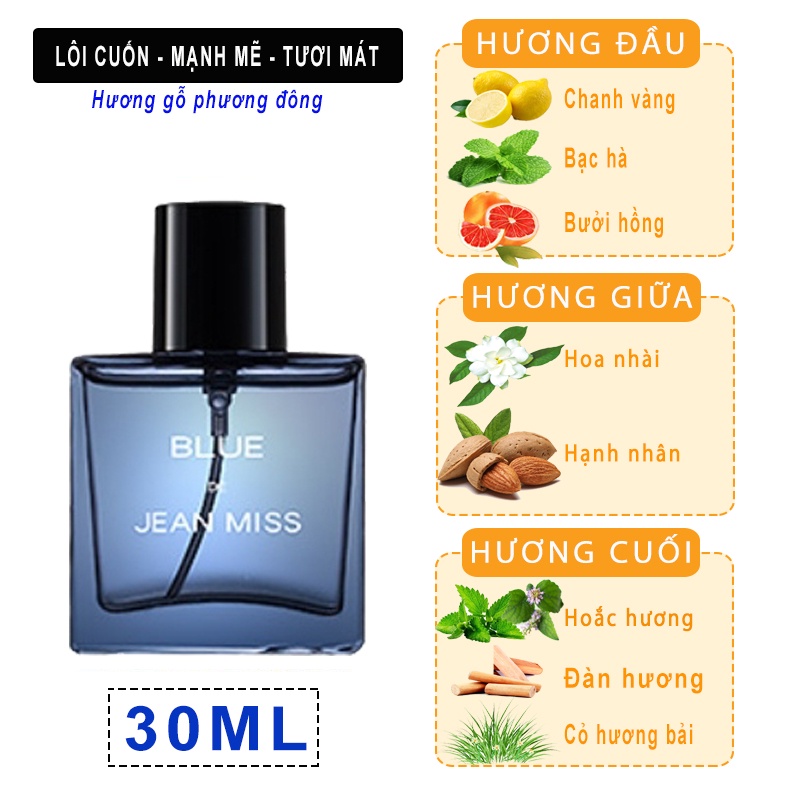 Set 3 chai nước hoa Jean Miss - Blue and Homme Sport 30ml