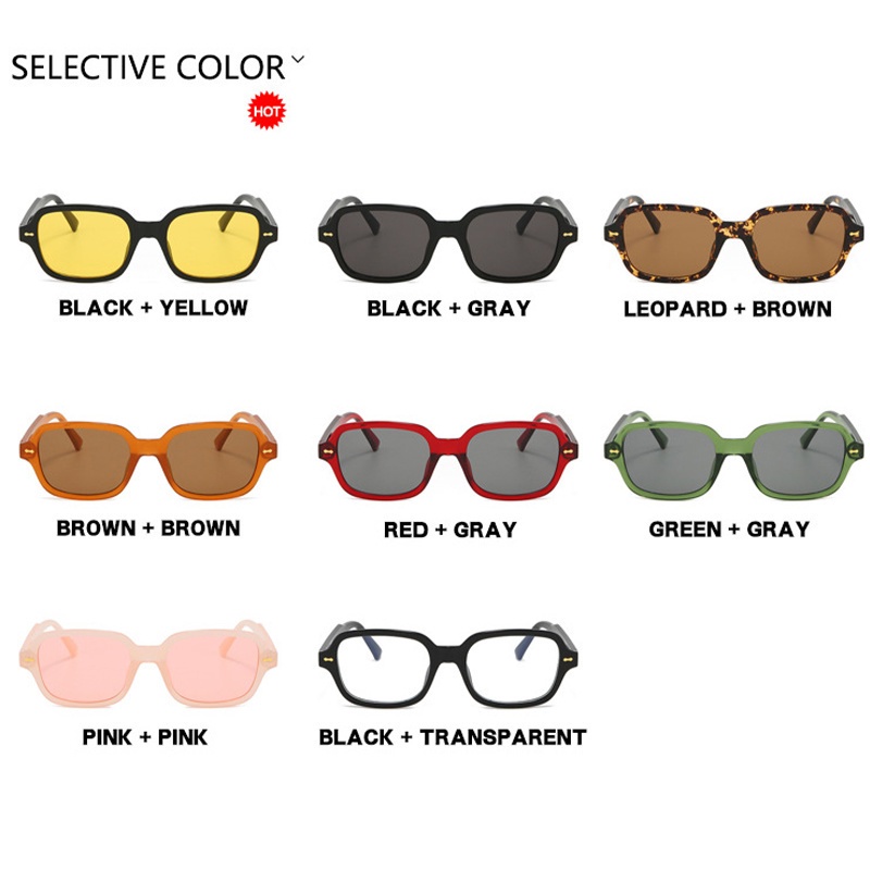 Kính Mát Gọng Oval Màu Vàng Thời Trang Cho Nam Nữ