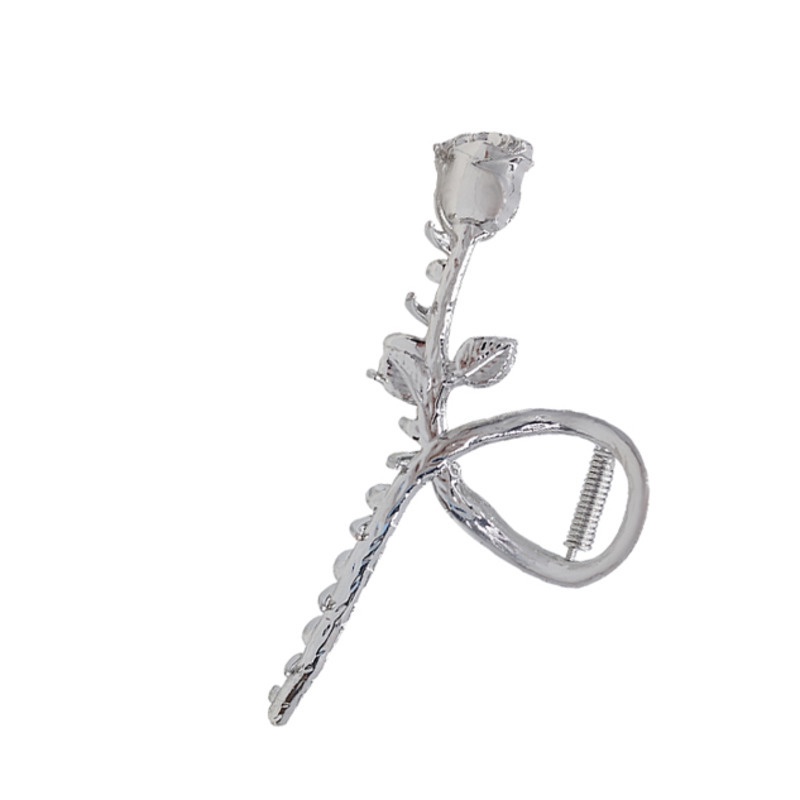 Kẹp Tóc Hình Hoa Hồng Bằng Kim Loại Thanh Lịch Bắt Mắt