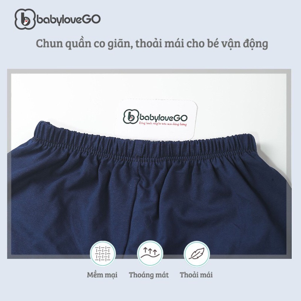 Quần đùi cho bé QT001 chất liệu cotton sợi thoáng mát co giãn size từ 8 đến 40kg BabyloveGO