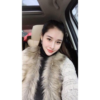 Áo khoác len cổ lông