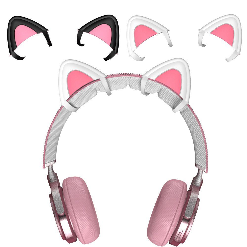 AUGUSTINA 1 Cặp Băng Đô Tai Nghe Bluetooth Hình Tai Mèo Dễ Thương
