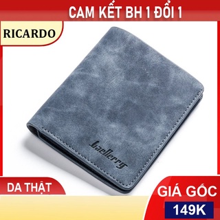 Ví da nam,Ví nam dáng đứng thương hiệu BAELLERY đựng thẻ card,Có hộp đẹp chất - V101