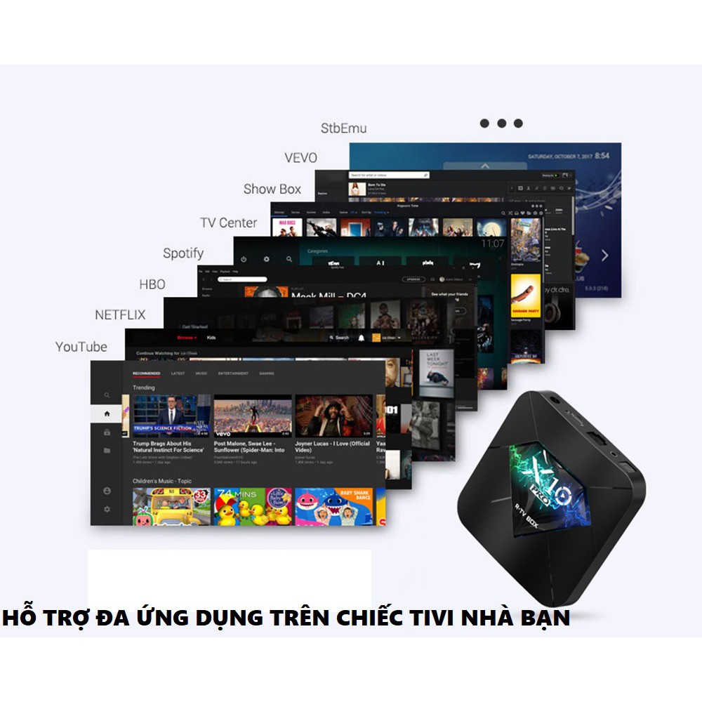 Android TV BOX X10,Phiên Bản Ram 2G Và 16GB - Chính Hãng - Free Nhiều Ứng Dụng- Kết Nối Nhanh- Bảo Hành 1 đổi 1 24 Tháng