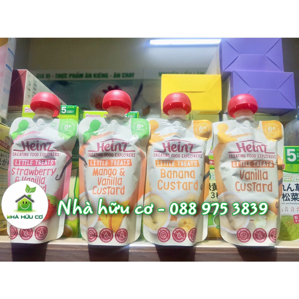 Váng sữa/Hoa quả nghiền HEINZ - ÚC cho bé từ 6m+ và 8m - Nhà hữu cơ - Date: 28/8/2023