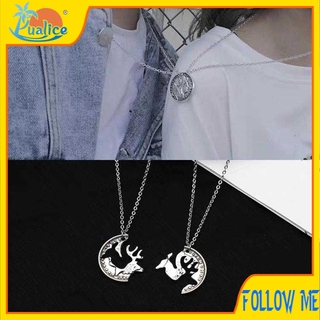 All the way there are you couple necklace men and women one pair of tide fight retro personality creative pendant sweater chain item jewelry
