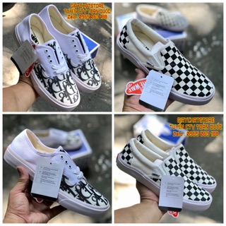 Giày Vải Slipon Dior Full Box Xanh Kèm Bill - Giày Thể Thao Nữ Vault Dior