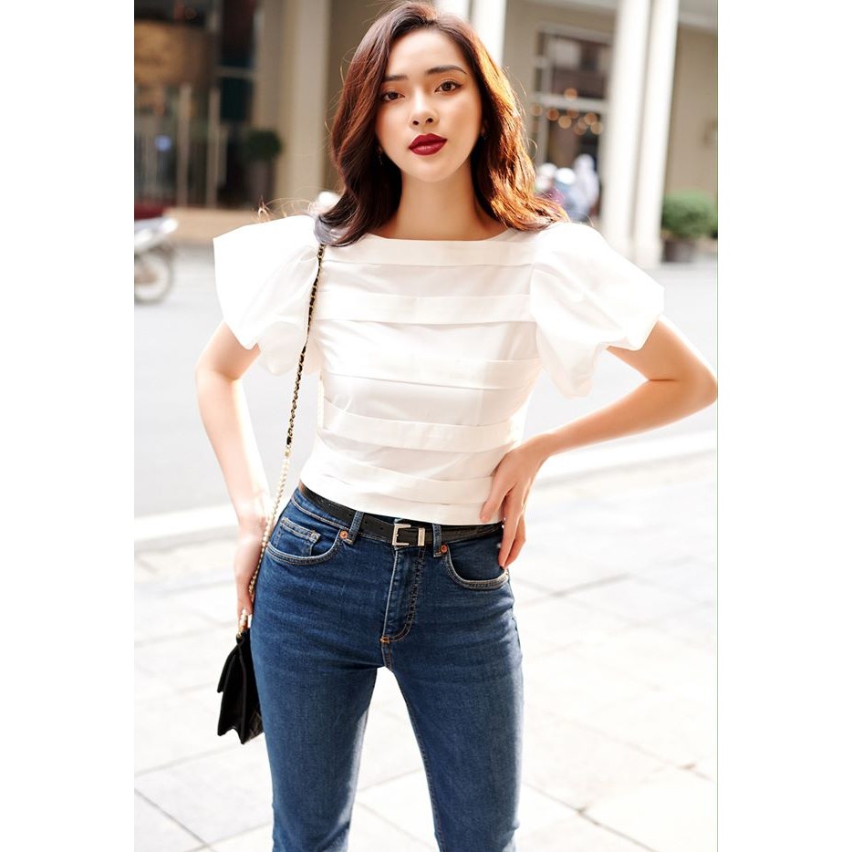 Áo sơ mi cotton trắng nữ HUONG BOUTIQUE BSSM12