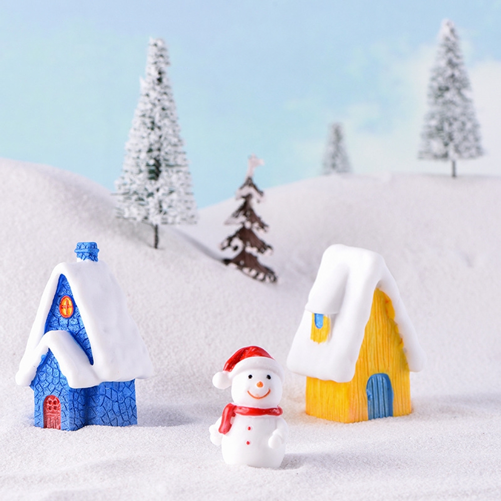 Ngôi nhà mini đóng tuyết xinh xắn trang trí tiểu cảnh