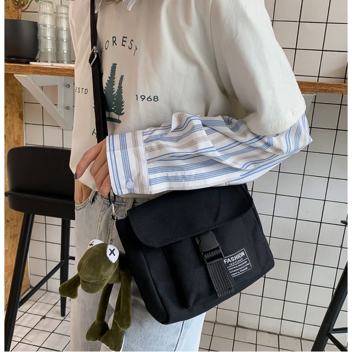 Túi đeo chéo 1 Belt mini Nam Nữ unisex FASHION vải canvas mềm, đẹp giá rẻ - Túi thời trang cá tính, trẻ trung