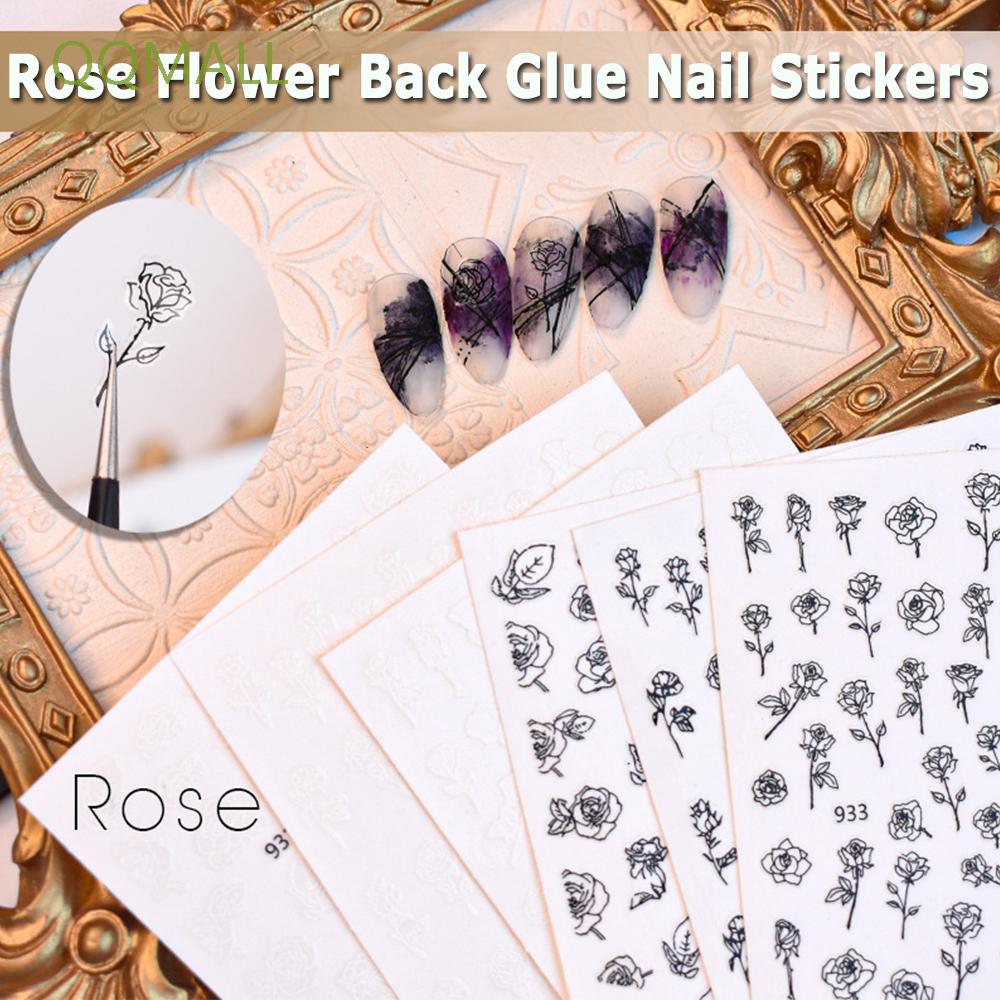 Nhãn dán móng 3D hình hoa hồng