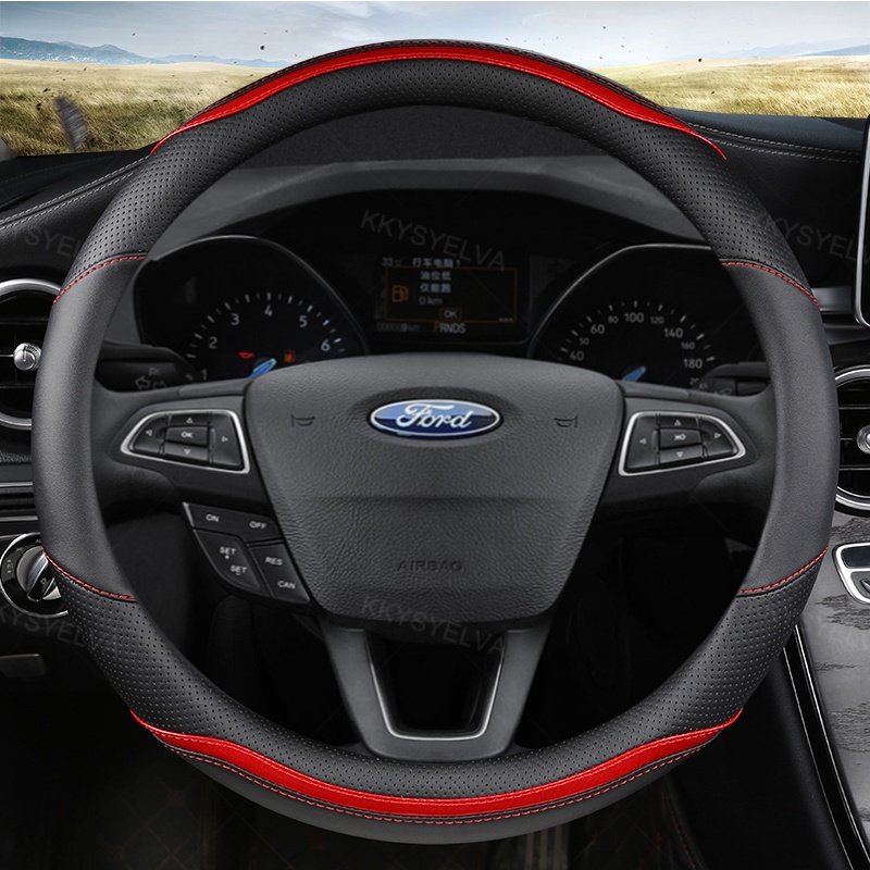 Vỏ Bọc Vô Lăng 37 38cm Cho Ford EcoSport Escape Kuga Expedition EL Max Explorer Galaxy S-Max F-Series Raptor Focus