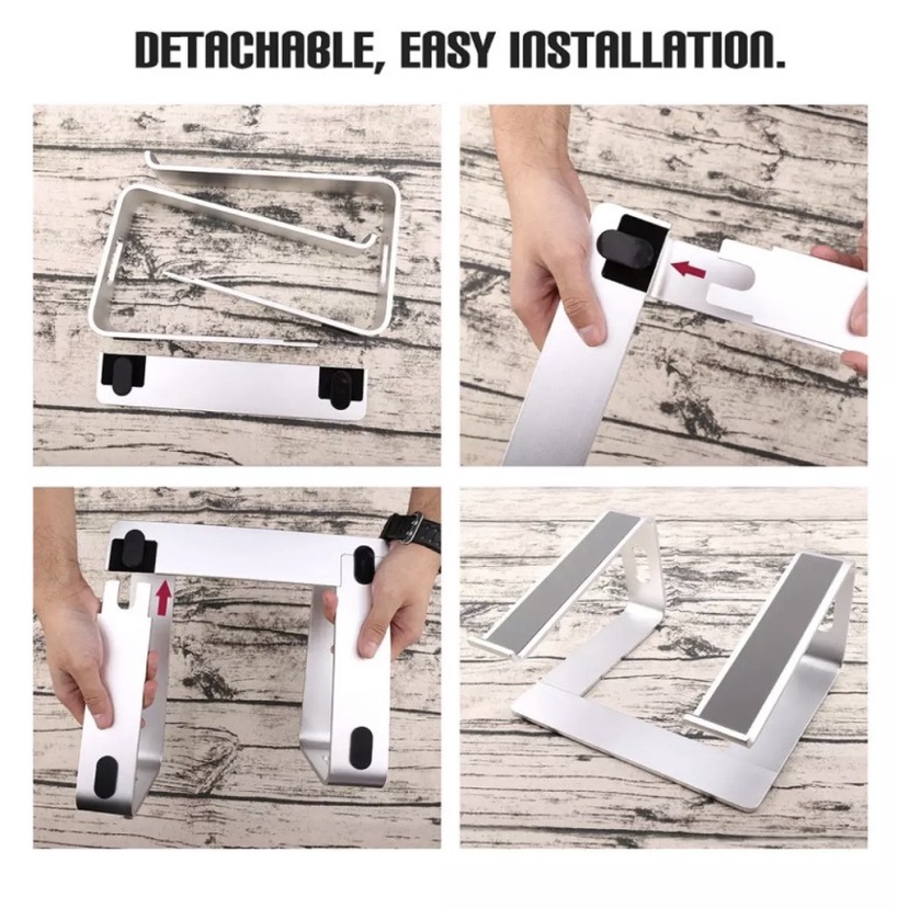Giá Đỡ Để Laptop Stand Notebook Macbook Máy Tính Hợp Kim Nhôm U Có Thể Tháo Rời Kiêm Đế Tản Nhiệt Laptop Để Bàn Cao Cấp.