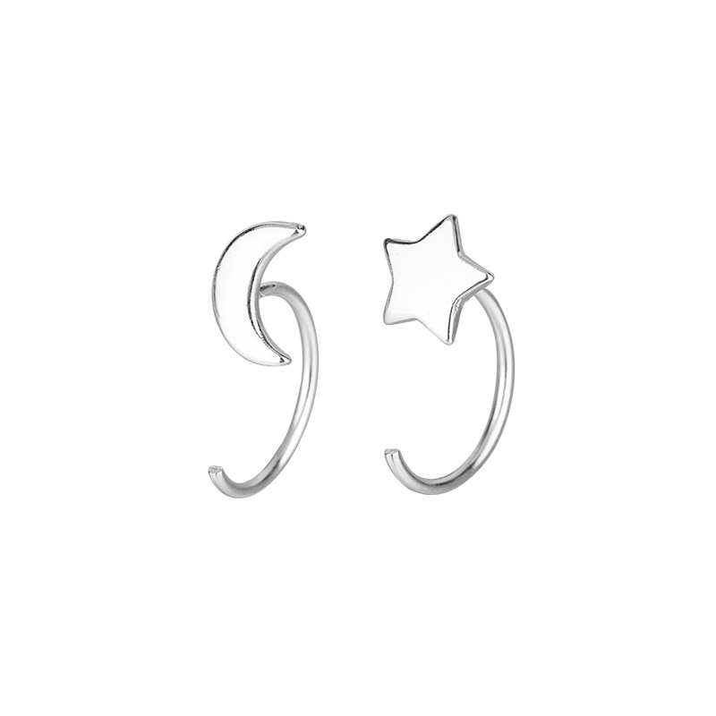 Khuyên Tai Dạng Móc Hình Hoa Mạ Bạc Thời Trang Hàn Quốc Lãng Mạn Cho Nữ