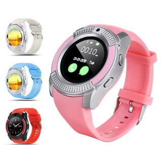 ĐỒNG HỒ THÔNG MINH SMART WATCH V8 Nữ Màu Hồng Cảm ứng, gắn sim và thẻ nhớ Hỗ trợ tiếng Việt