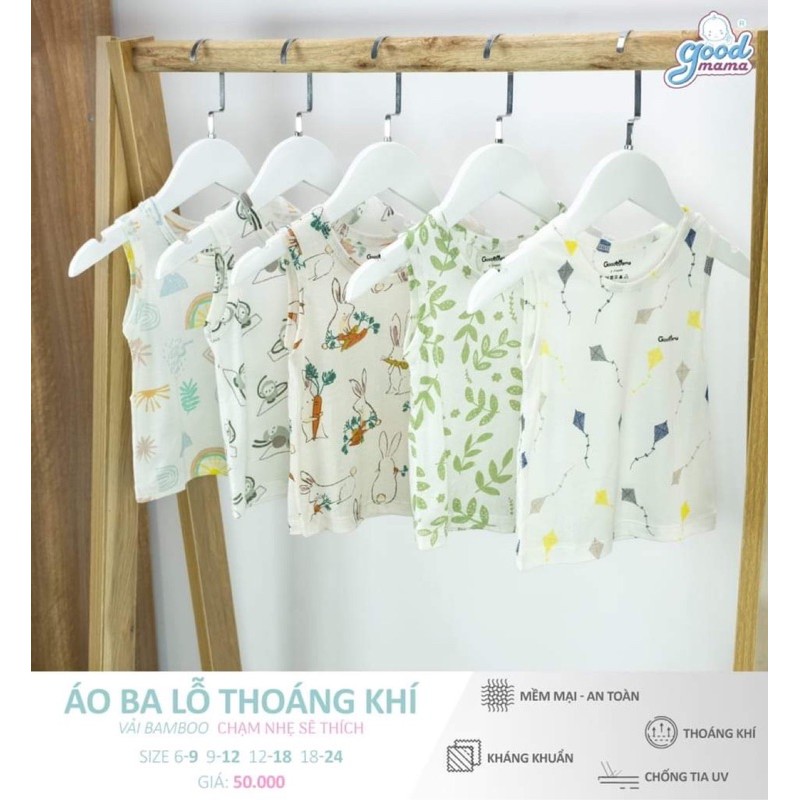 Áo ba lỗ sợi tre hãng goodmama cho bé