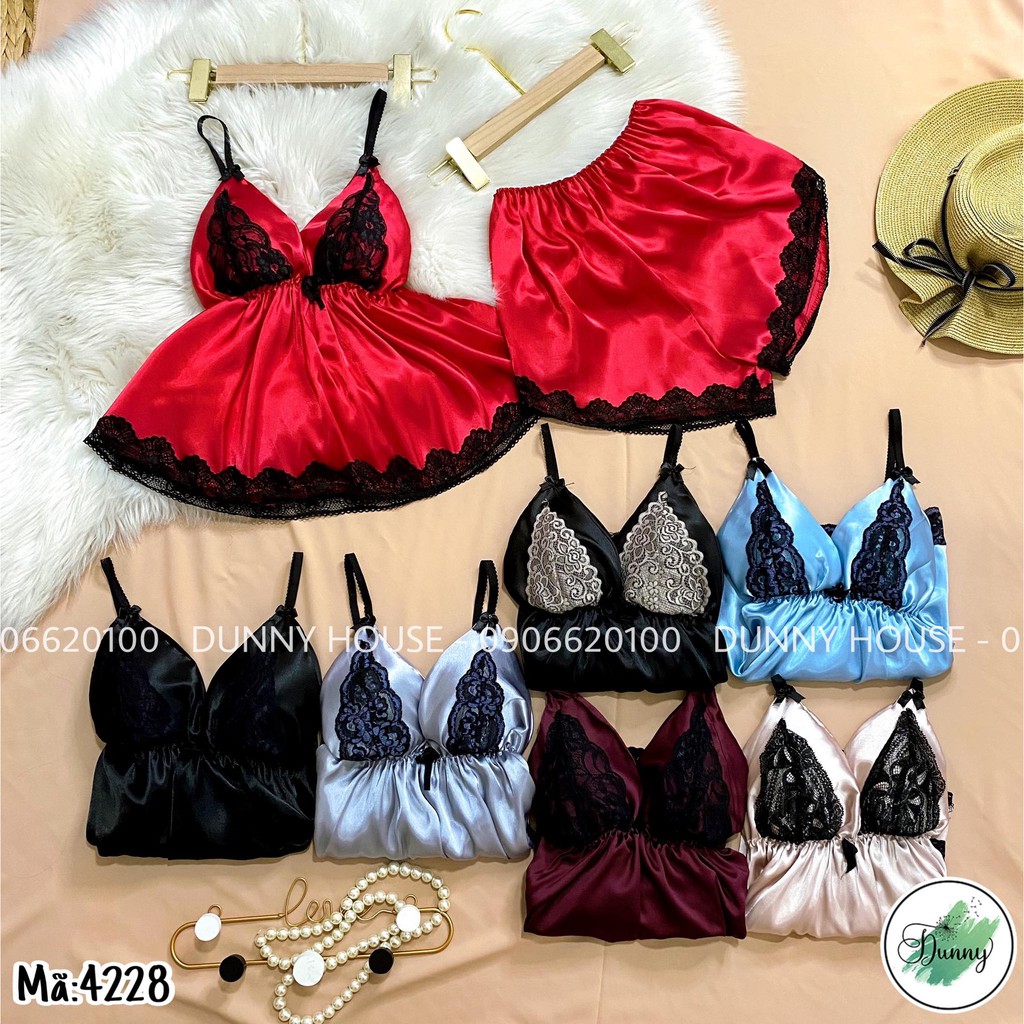 Đầm ngủ/ Váy ngủ lụa phi bóng mẫu hot 2020