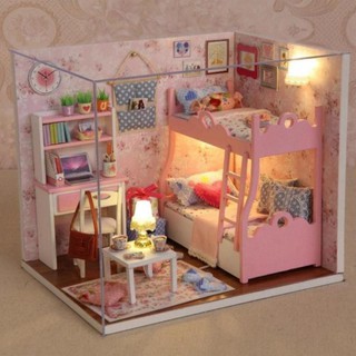 [Chính hãng] Mô hình nhà gỗ DIY Căn phòng bé gái - Đồ chơi ghép phòng ch0