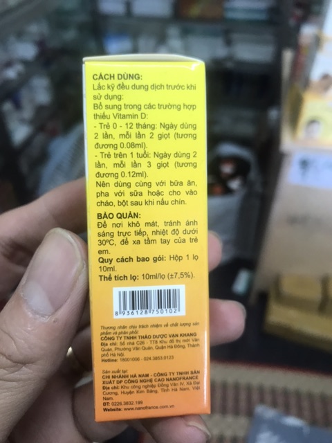 Canxi D3 NUTRI BABY-Canxi cho bé từ 0 tháng tuổi, giúp bổ sung vitamin D3 cho trẻ phát triển hệ xương, răng