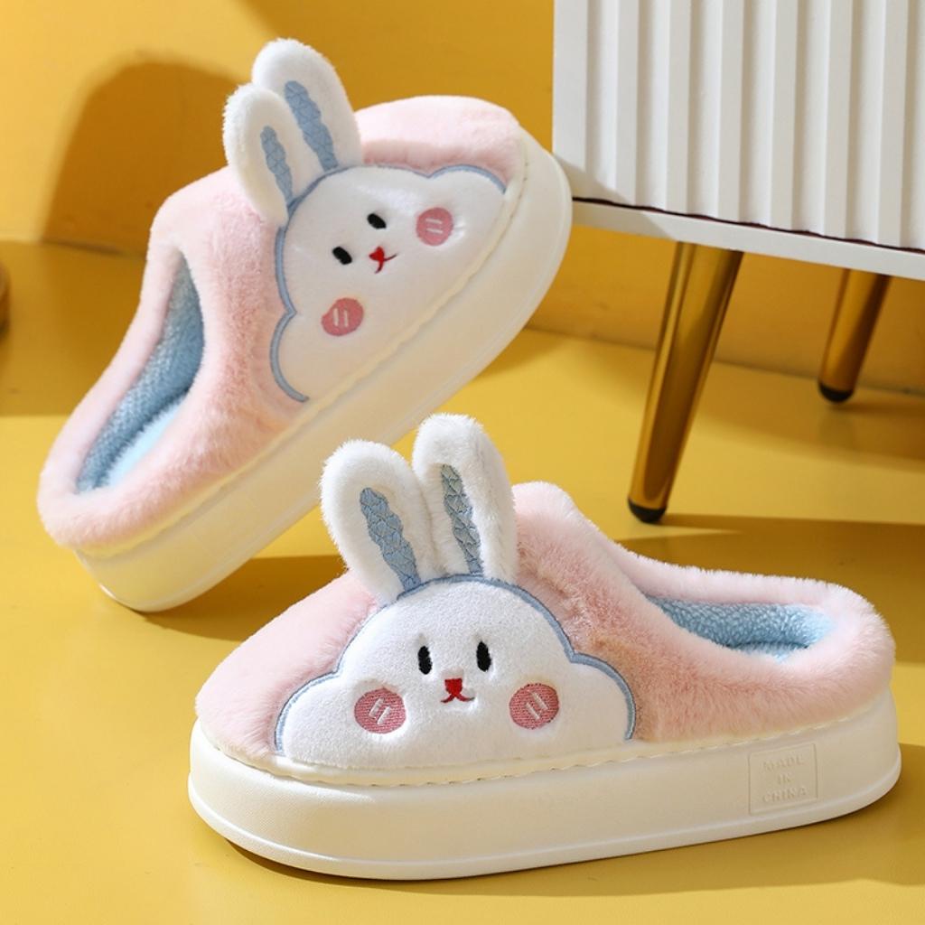 Dép bông thỏ Bobby và gấu Brown cực cute cao cấp lông mềm mịn đế cao