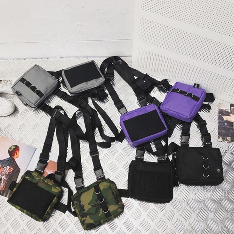 Leacat Streetwear Tactical Hip-Hop Chest bag Two vest pockets | BigBuy360 - bigbuy360.vn