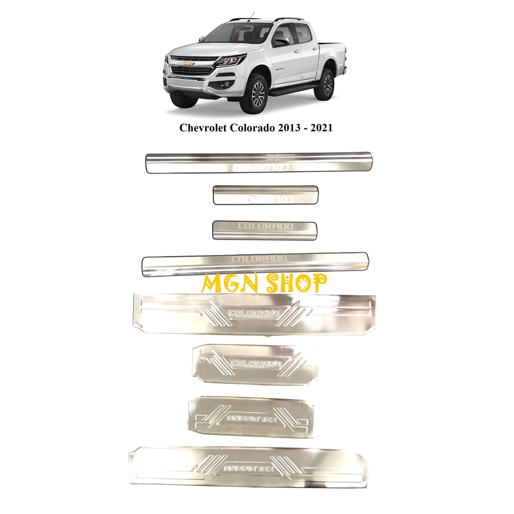 [Ốp bậc bước chân] [Chevrolet Colorado 2013 - 2021] [bên trong - bên ngoài] inox