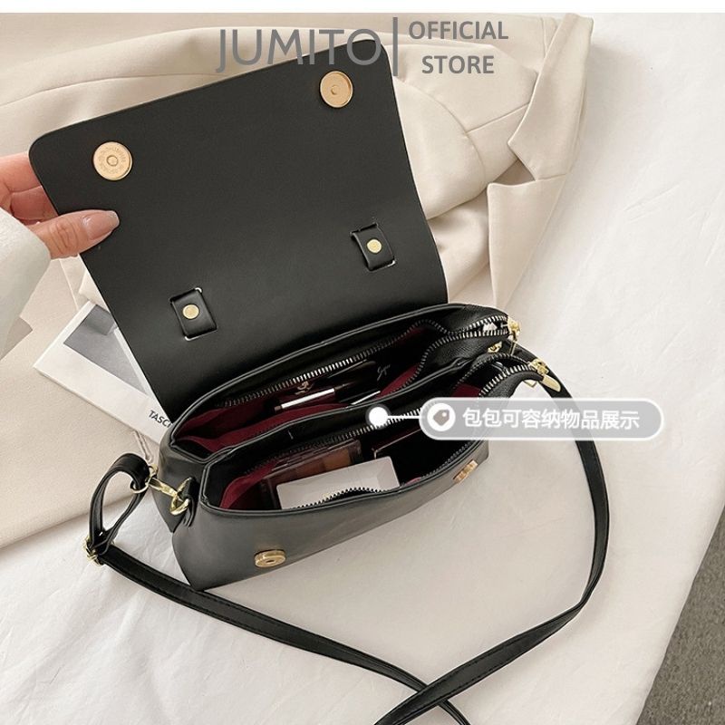 Túi xách nữ đeo chéo cầm tay khóa cúc quai thắt nơ siêu đẹp JUMITO SF392