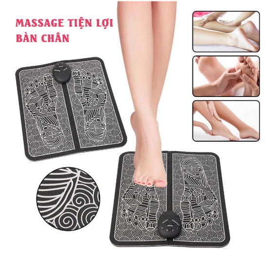 Máy massage bàn chân bấm huyệt đa điểm giảm tê cứng nhức mỏi, Thảm massage chân xung điện EMS