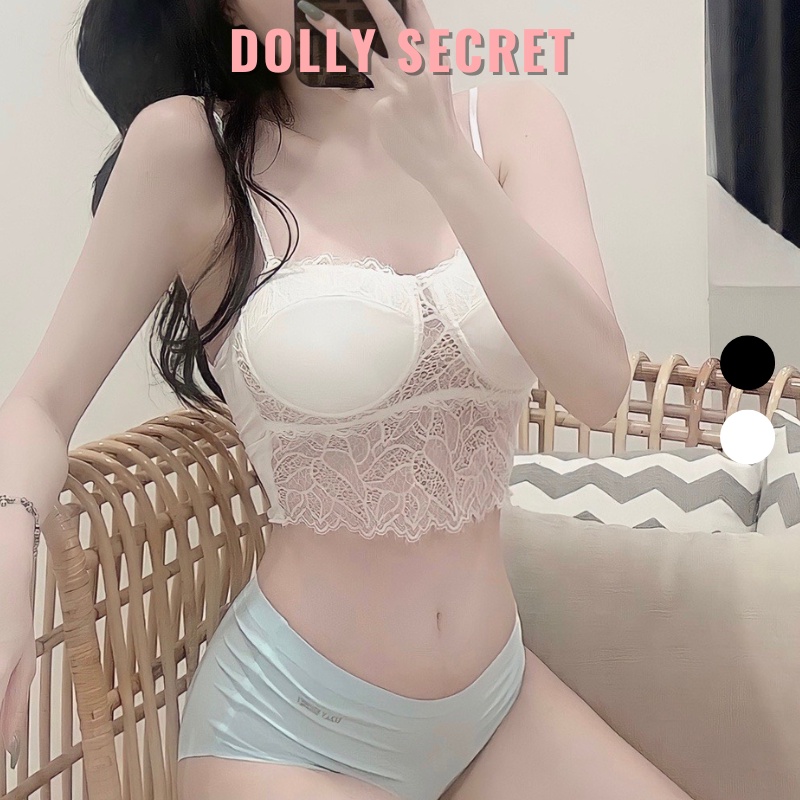 Áo Lót Bralette Ren Có Mút Nâng Ngực Nữ Dáng Cúp Quây Ngang Sexy DOLLY SECRET A26