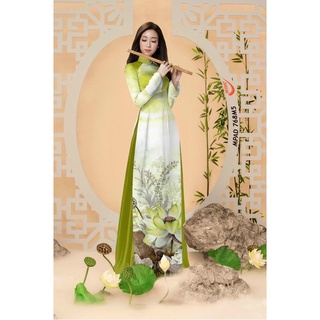 Vải áo dài hoa sen