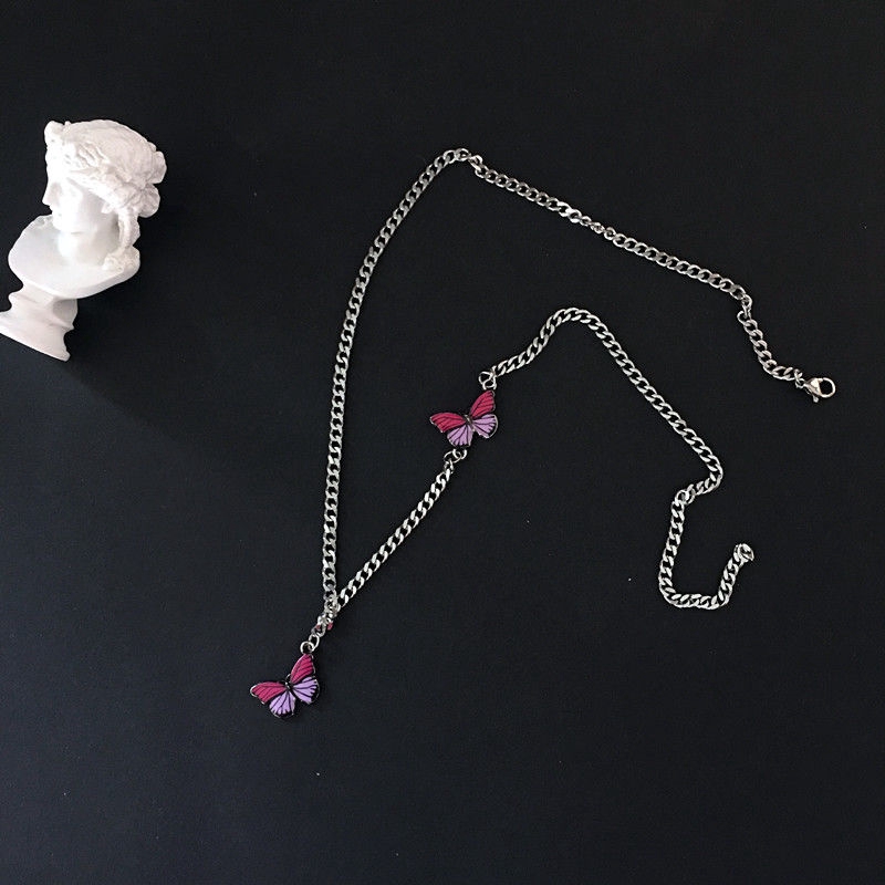 Vòng Cổ Hai Lớp Mặt Hình Bướm Thời Trang Sang Trọng 22327